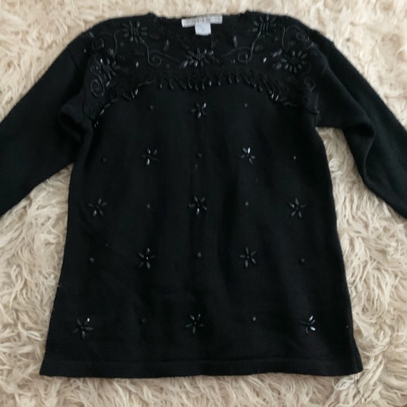 Victoria Jones | Vintage Black Knit Sweater Medium - Picture 4 of 9